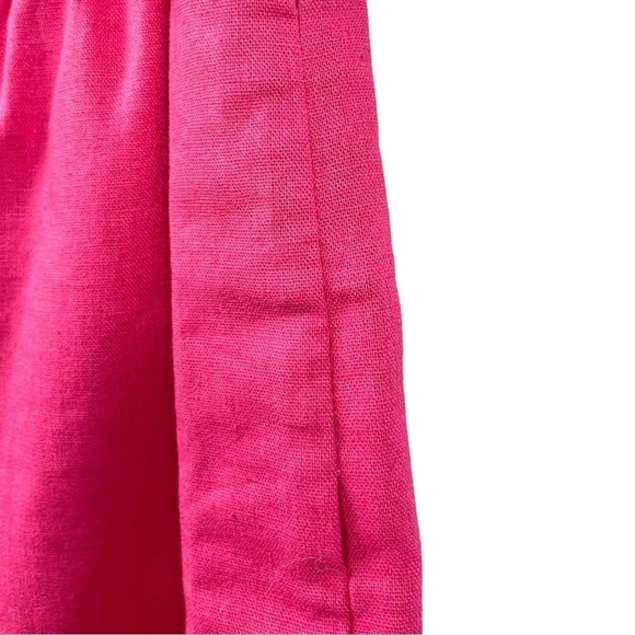 J. Crew Bright Pink Linen Scalloped Hem Skirt Size 00 - Picture 6 of 7